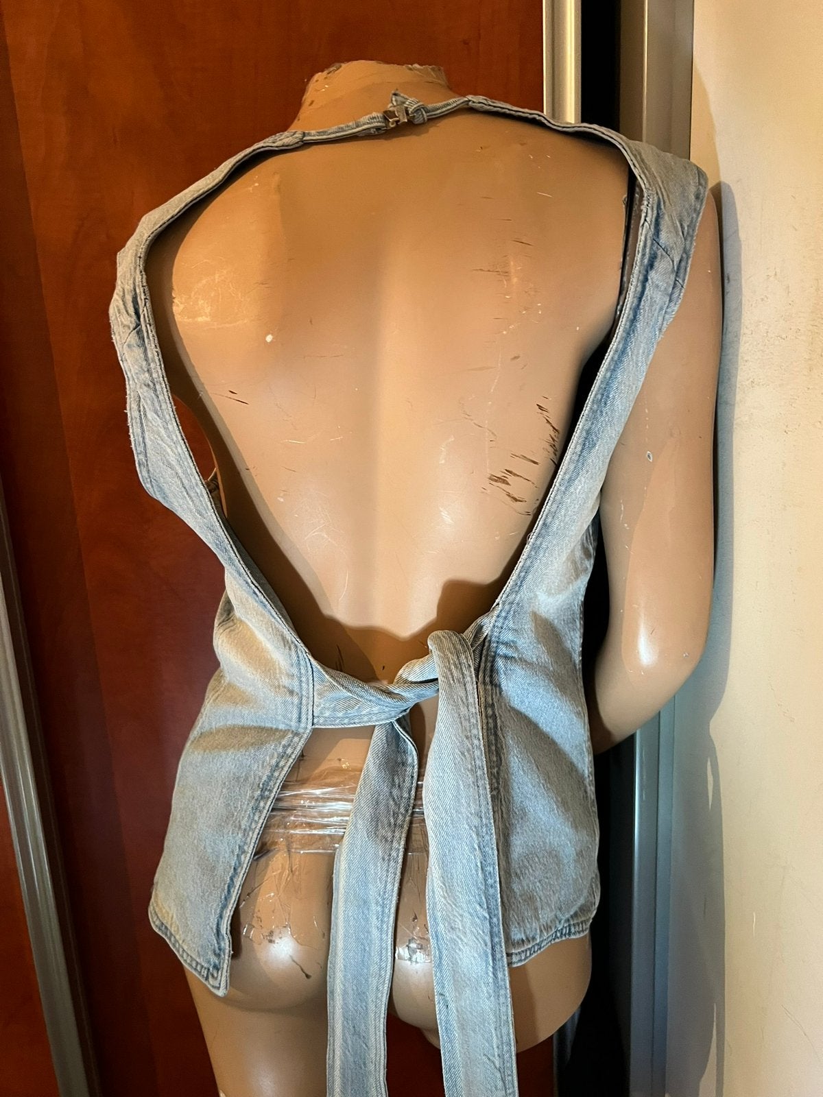 ZARA spijkertop maat XL zgan, F, Blauw, Zara, Maat 46/48 (XL) of groter