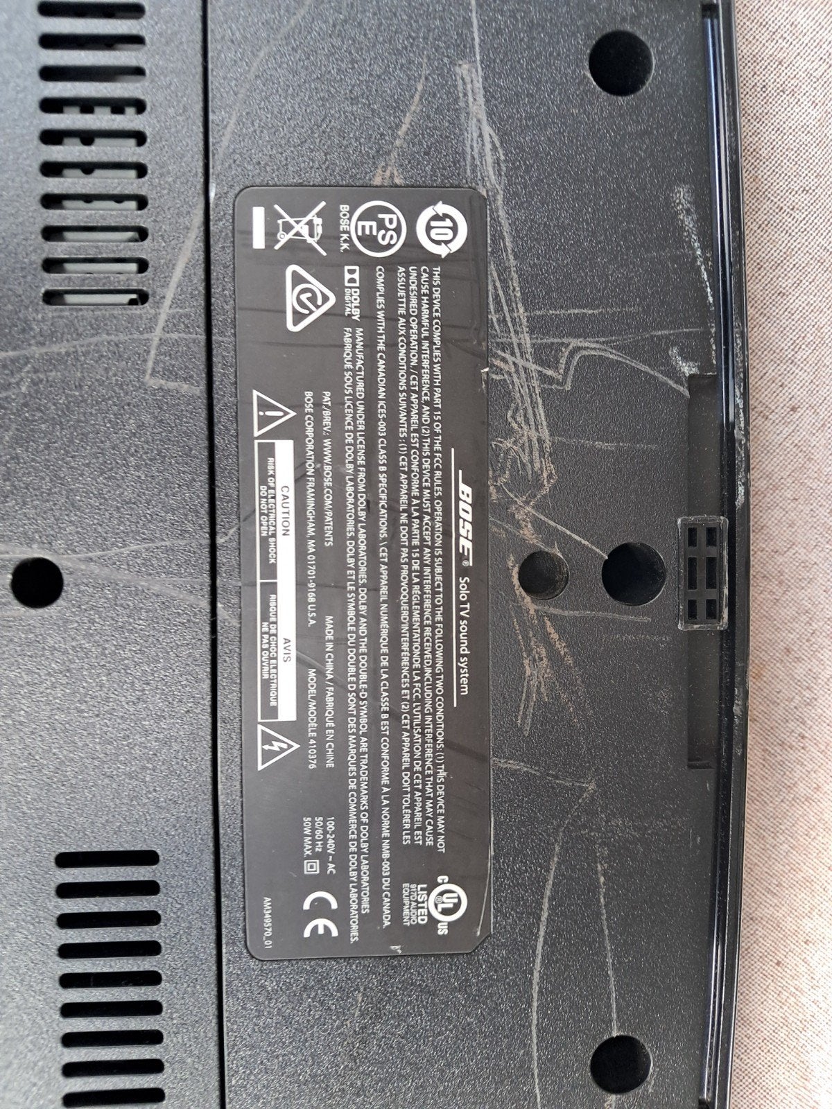 Bose Solo TV Sound System met afstandsbediening, Gebruikt, Losse componenten, Speakers, Ophalen