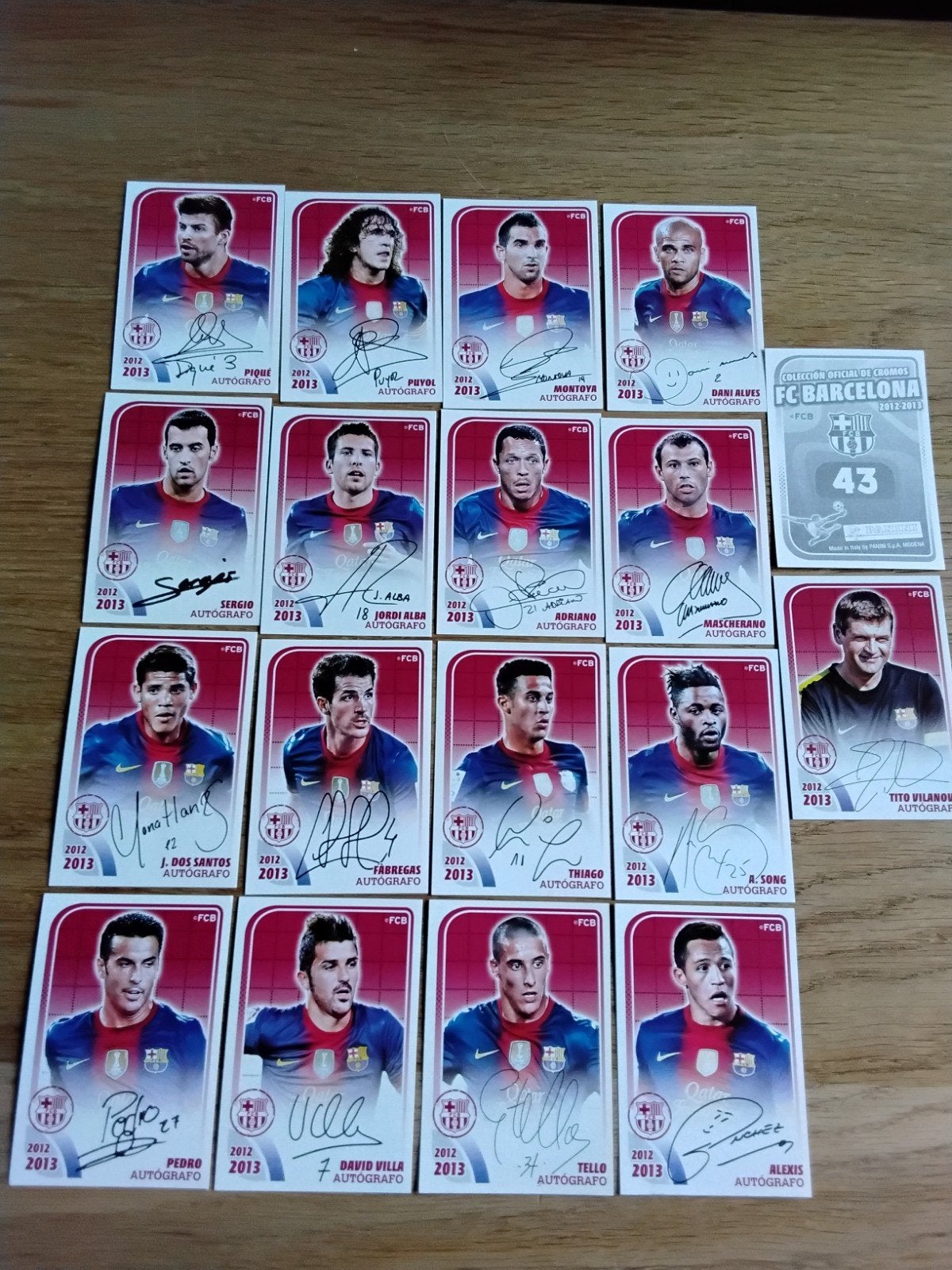 18 Panini Stickers FC Barcelona 2012-2013 met handtekening, Ophalen of Verzenden, Zo goed als nieuw, Buitenlandse clubs, Poster, Plaatje of Sticker