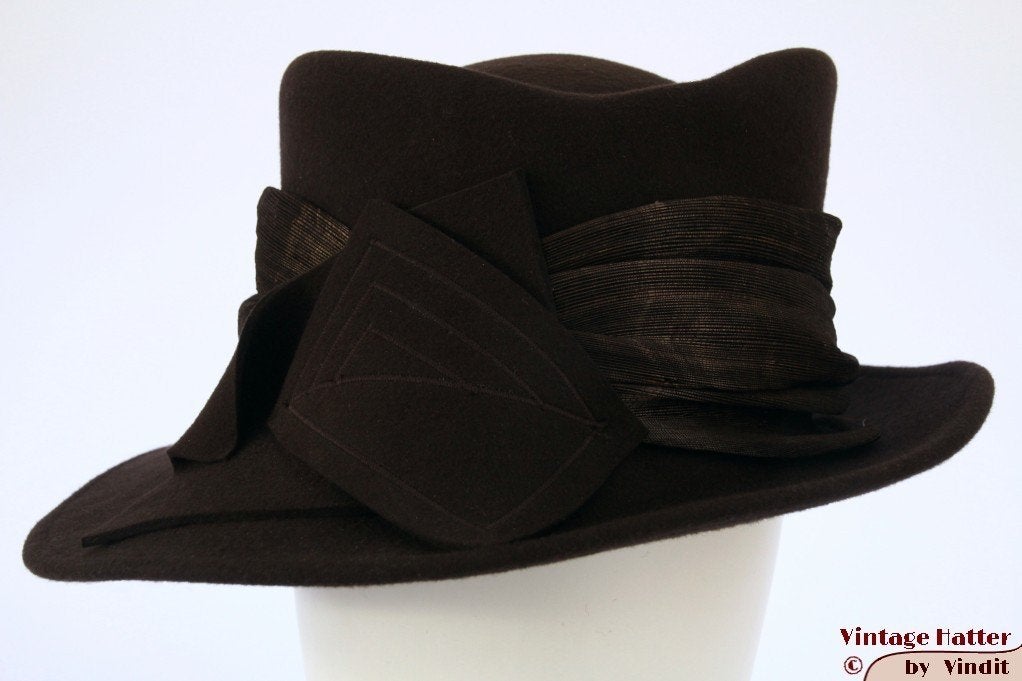Dameshoed Seeberger donker bruin 57 nieuw gratis verzenden, 56 of 57 cm (M, 7 of 7⅛ inch), Hoed, Nieuw, Ophalen of Verzenden