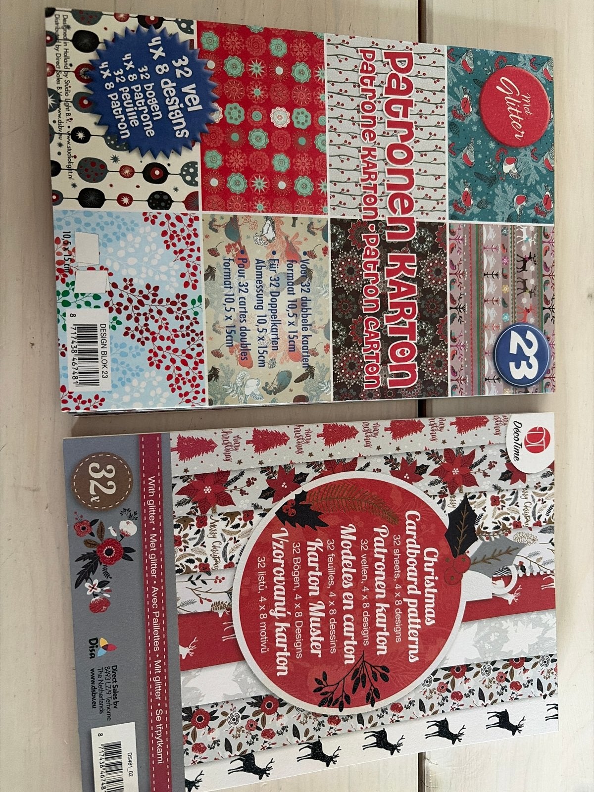 Kerst Patronen Karton Blokken, Ophalen, Nieuw, Meerkleurig, Papier of Karton