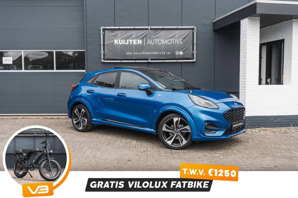 Ford Puma 1.0 EcoBoost Hybrid ST-Line X / Full options / 155, Auto's, Ford, Voorwielaandrijving, Blauw, 23 km/l, Bedrijf