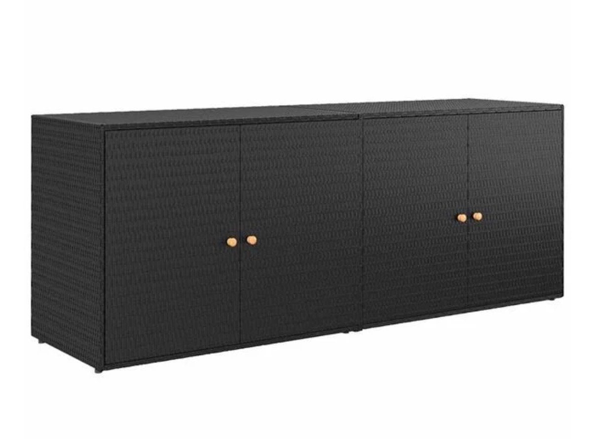 VidaXL tuinkast zwart 198x55,5x80 cm poly rattan, Ophalen, Nieuw, Kunststof, Overige typen