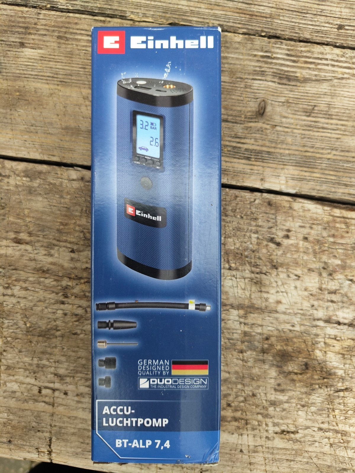 Nieuwe Einhell Accu-Luchtpomp BT-ALP 7,4 met LED-lamp, Fietsen en Brommers, Fietsaccessoires | Fietspompen, Ophalen of Verzenden