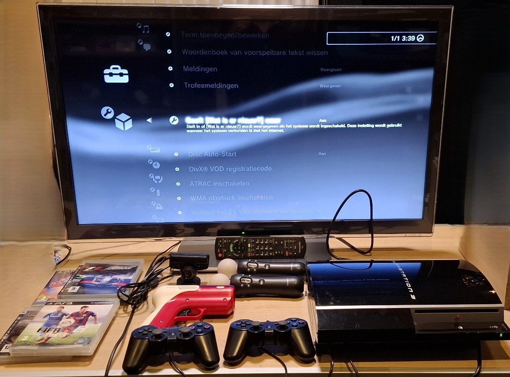 Sony Playstation 3 (Phat) en 37inch Full HD Panasonic LED TV, Ophalen, Gebruikt, Phat, Met harde schijf