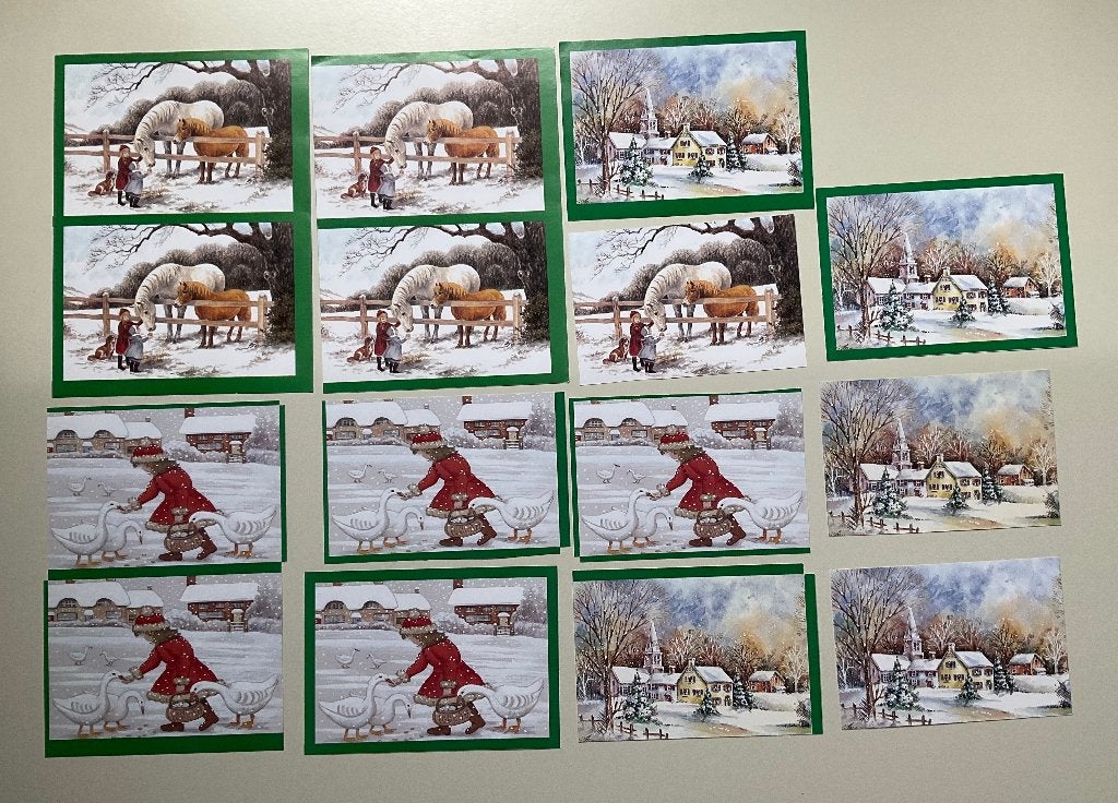 kaarten maken - 3d knippen 3x5 plaatjes : winter, Hobby en Vrije tijd, Ophalen of Verzenden, Zo goed als nieuw, Overige thema's