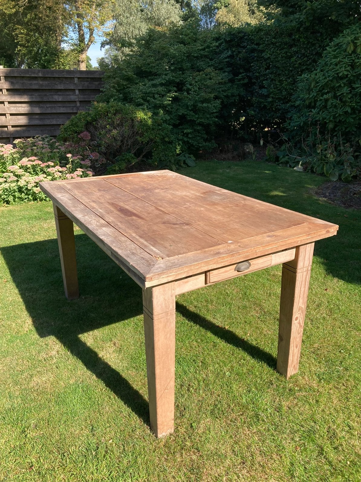 Grenen houten tafel uitschuifbaar, Tuin en Terras, Ophalen, Gebruikt, Rechthoekig, Hout