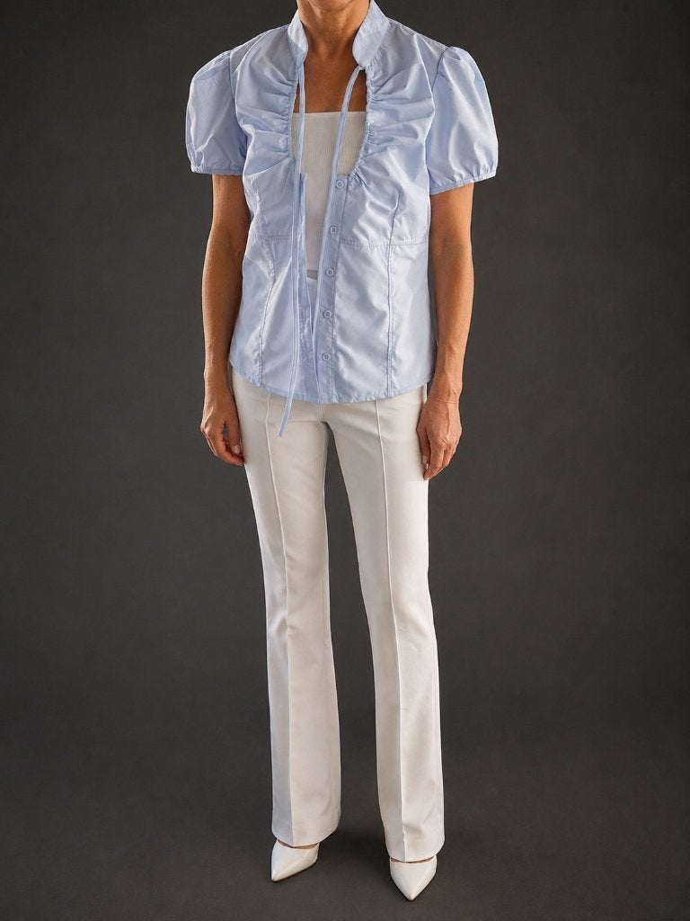 Blouse dames lichtblauw (S-M-L), Maat 38/40 (M), Blauw, Nieuw, Ophalen of Verzenden