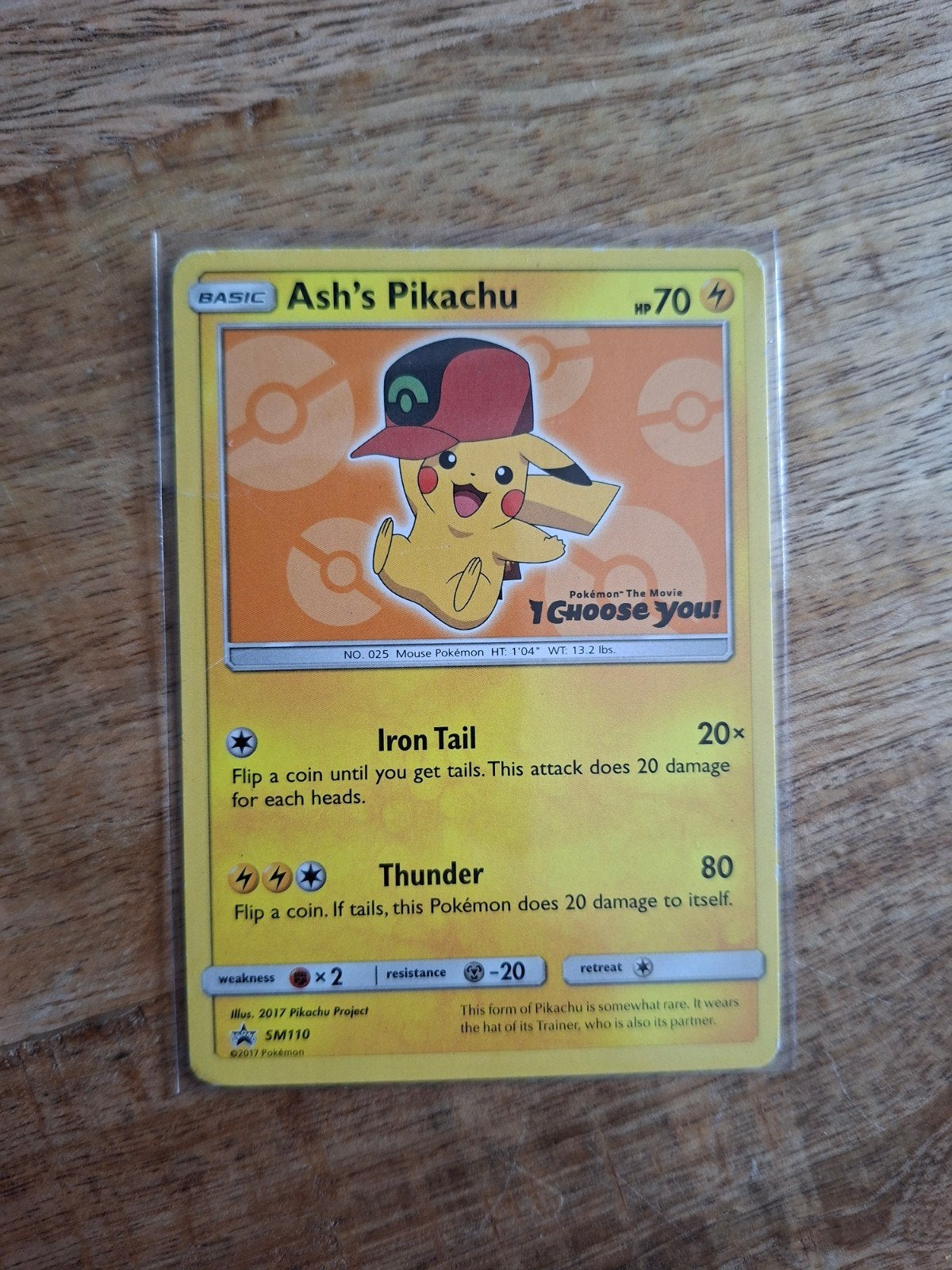 Ash's Pikachu Pokémon kaart SM110 I Choose You! Movie Promo, Ophalen of Verzenden, Zo goed als nieuw, Losse kaart
