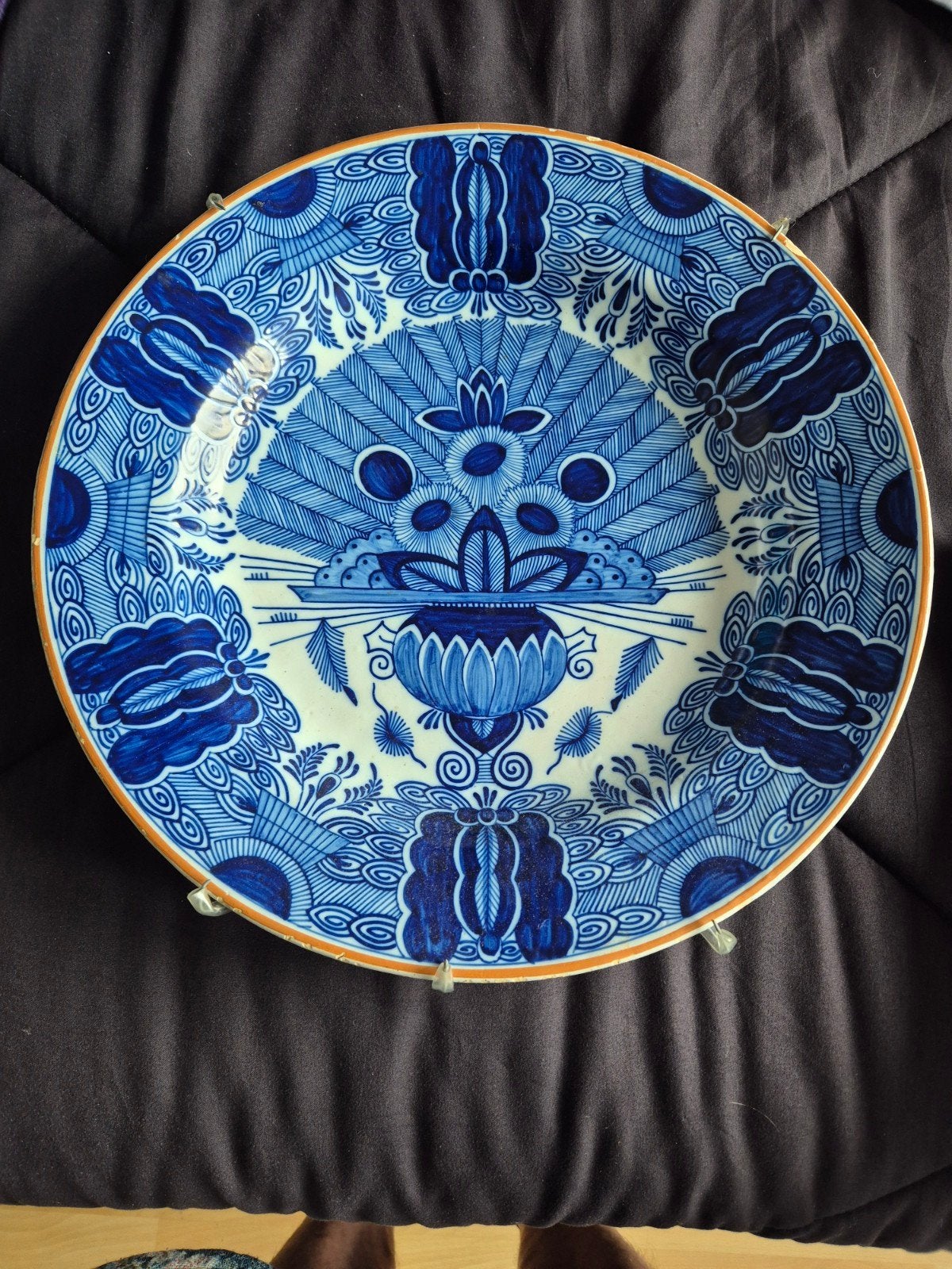 19e-eeuws Pauwenbord De Porceleyne Claeuw - 34.5 cm, Antiek en Kunst, Ophalen of Verzenden