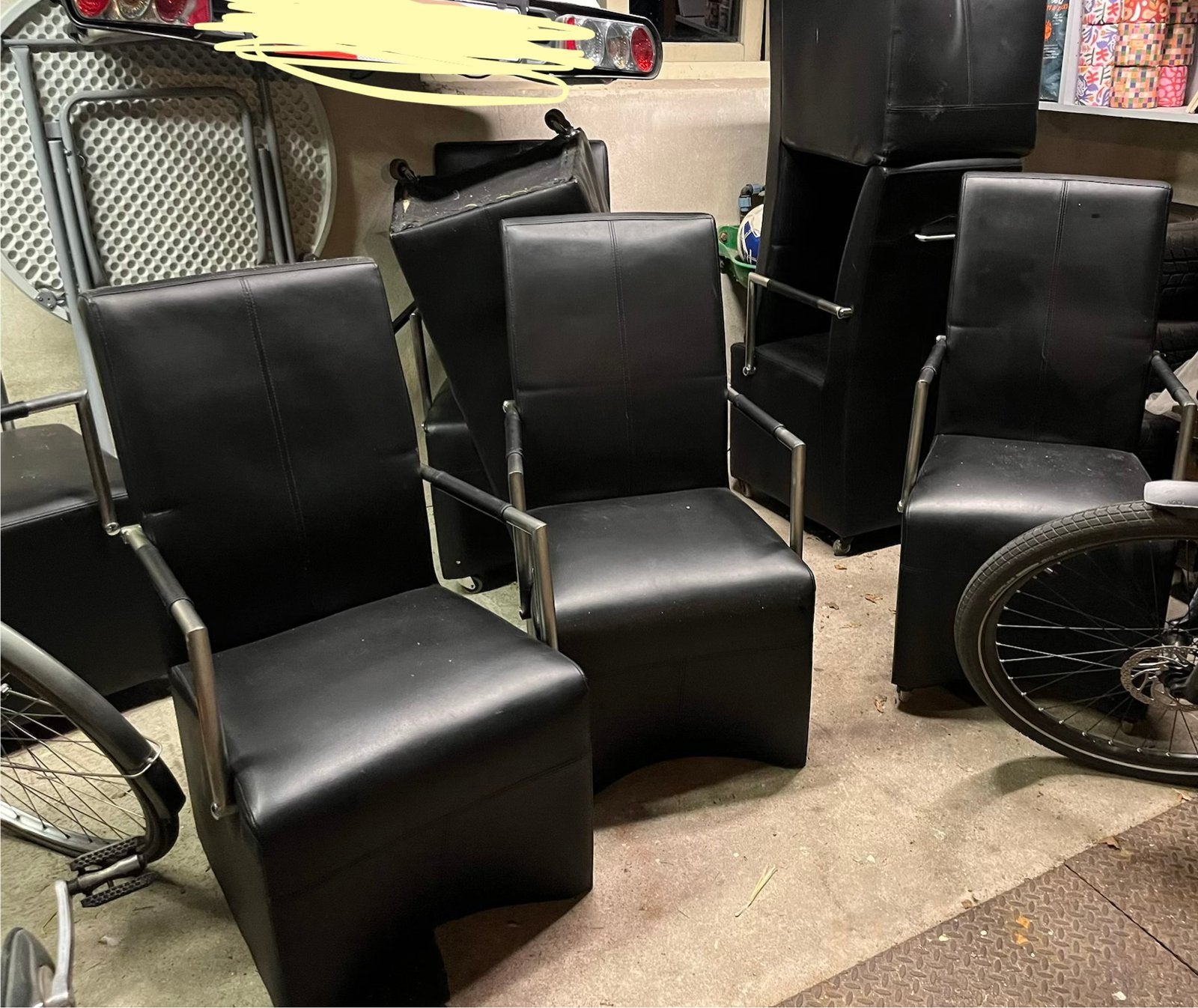 GRATIS!!!! 8 Eetkamerstoelen, Ophalen, Overige materialen, Gebruikt, Zwart