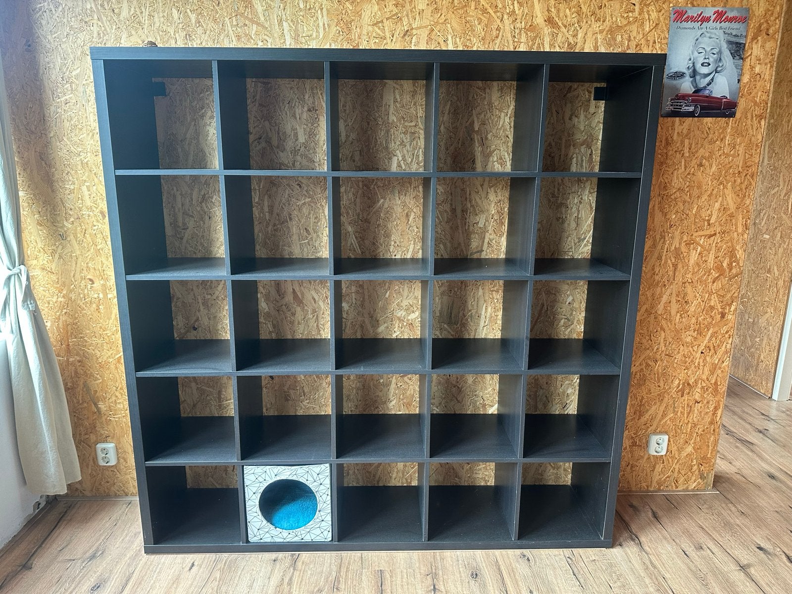 IKEA Kallax vakkenkast 182x182x40 zwartbruin, Ophalen, Met plank(en), 150 tot 200 cm, Zo goed als nieuw