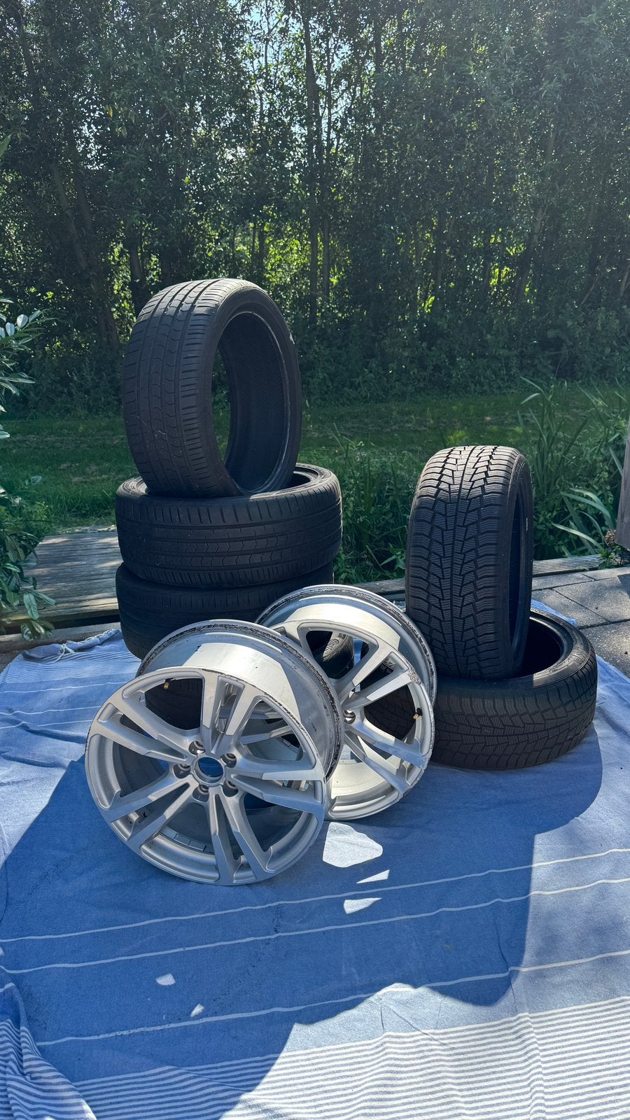 SET 6 banden 18” en 2 originele Audi velgen, Auto-onderdelen, Banden en Velgen, Ophalen, 18 inch, Band(en), Zomerbanden