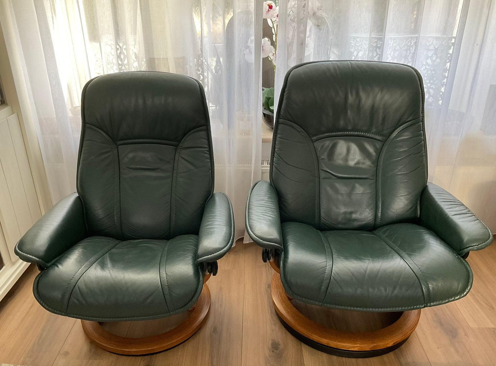 2x Originele Stressless Consul leren relaxfauteuils Ekornes, Ophalen of Verzenden, Gebruikt, 75 tot 100 cm, Leer