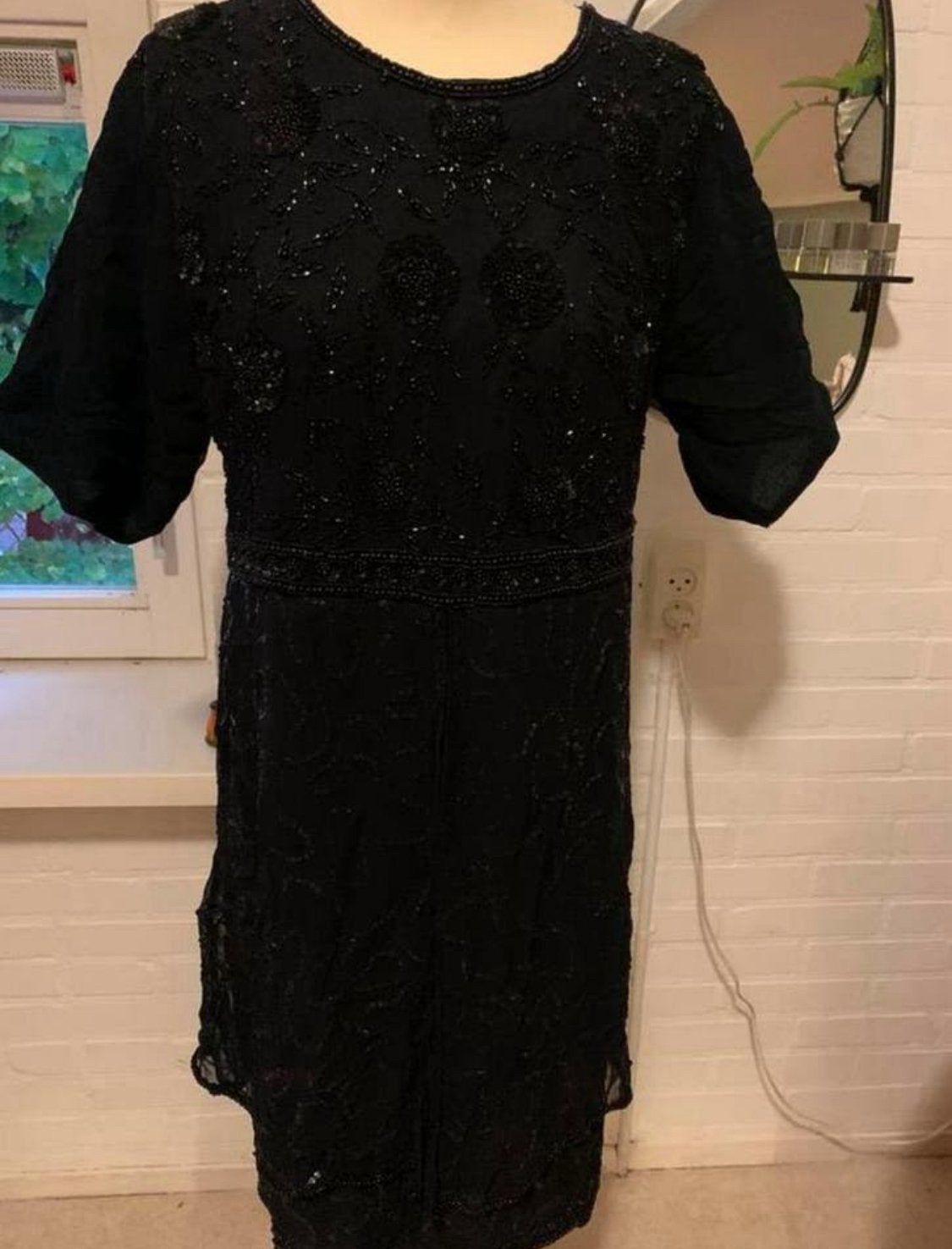 Feestelijke jurk, Kleding | Dames, Zwart, Maat 42/44 (L), Ophalen of Verzenden, Knielengte