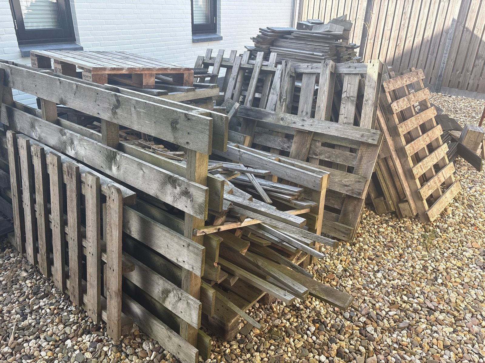 Gebruikte pallets en losse planken, Doe-het-zelf en Verbouw, Ophalen, Gebruikt, Overige houtsoorten, Pallet