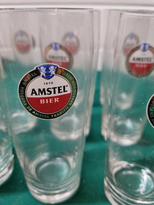 amstel glazen 9x en 2x fluitjes, Ophalen of Verzenden, 'T Olde Gre-j, Info@toldegrej.nl, Endepoelstraat 20f Didam