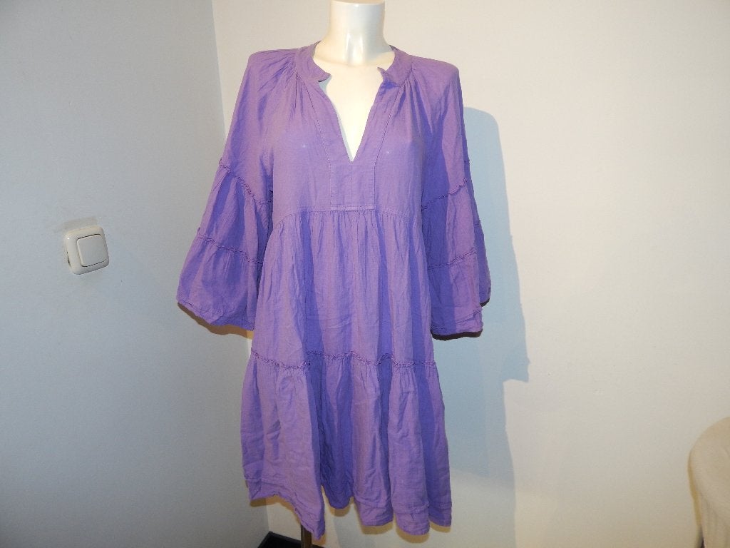 Nema resort wear paarse zomerse jurk uitlopend wijder L, Verzenden, Paars, Maat 42/44 (L), Zo goed als nieuw