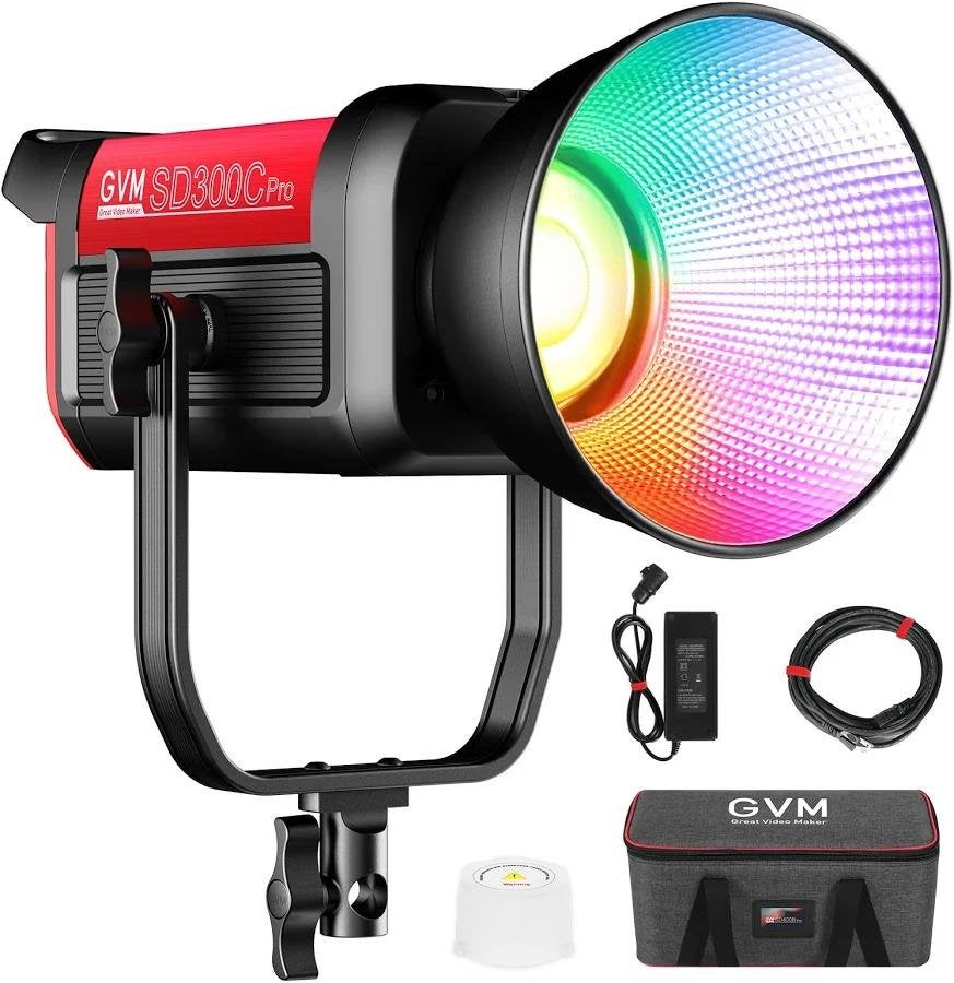 GVM LED 300C RGB Studiolamp met standaard en softbox, Inclusief lampen, Ophalen of Verzenden, Zo goed als nieuw, Overige merken