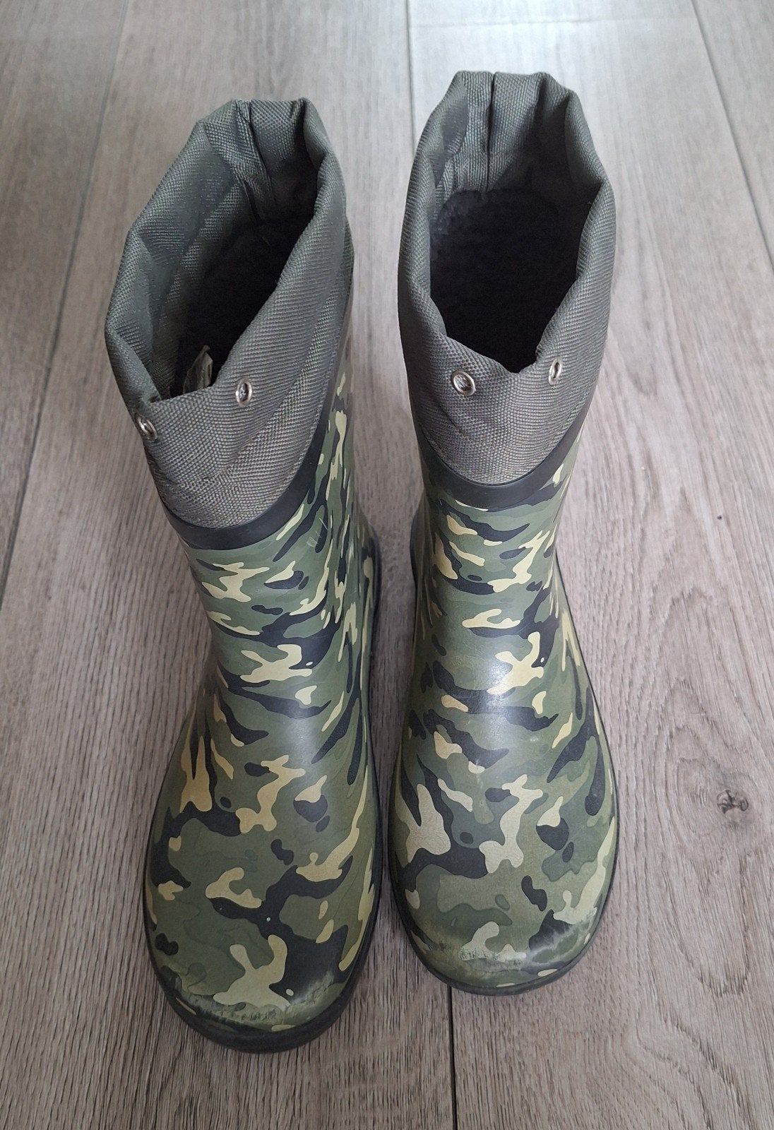 Camouflage kinder regenlaarzen gevoerd maat 33/34, Gebruikt, Jongen of Meisje, Ophalen of Verzenden, Laarzen