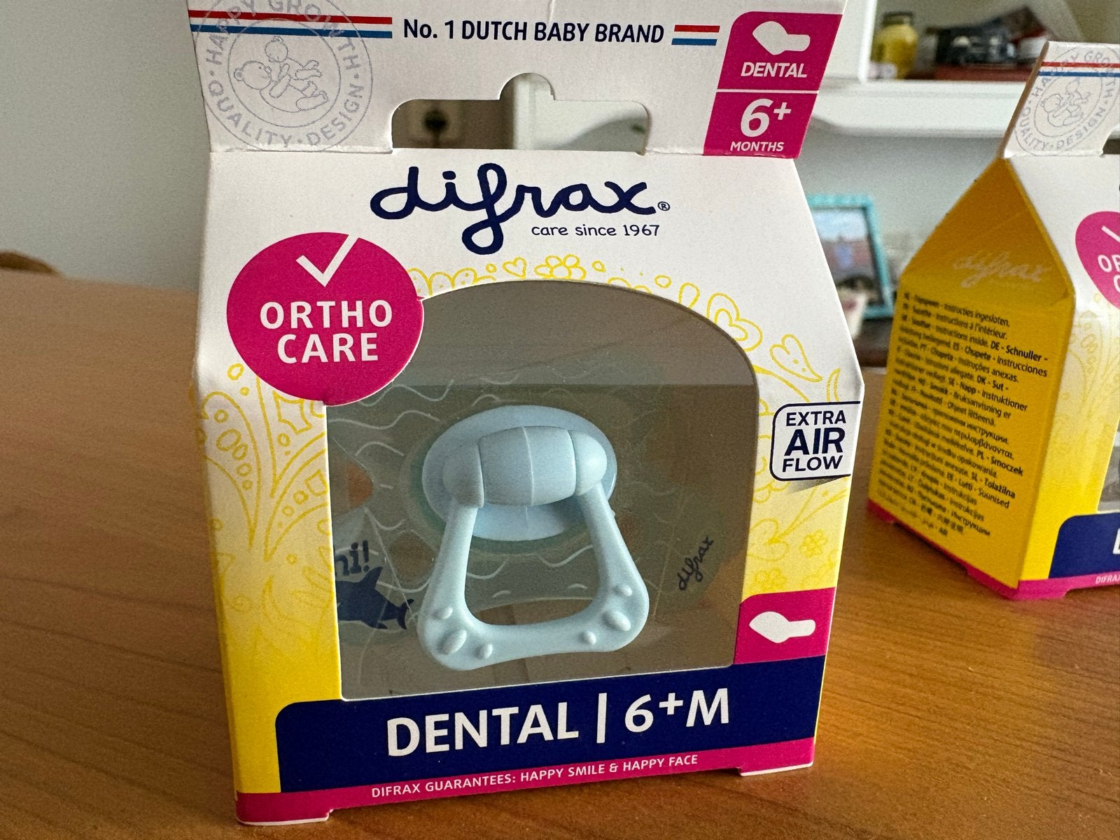 Difrax Dental Fopspeen 6+ maanden - Ortho Care, Ophalen of Verzenden, Nieuw
