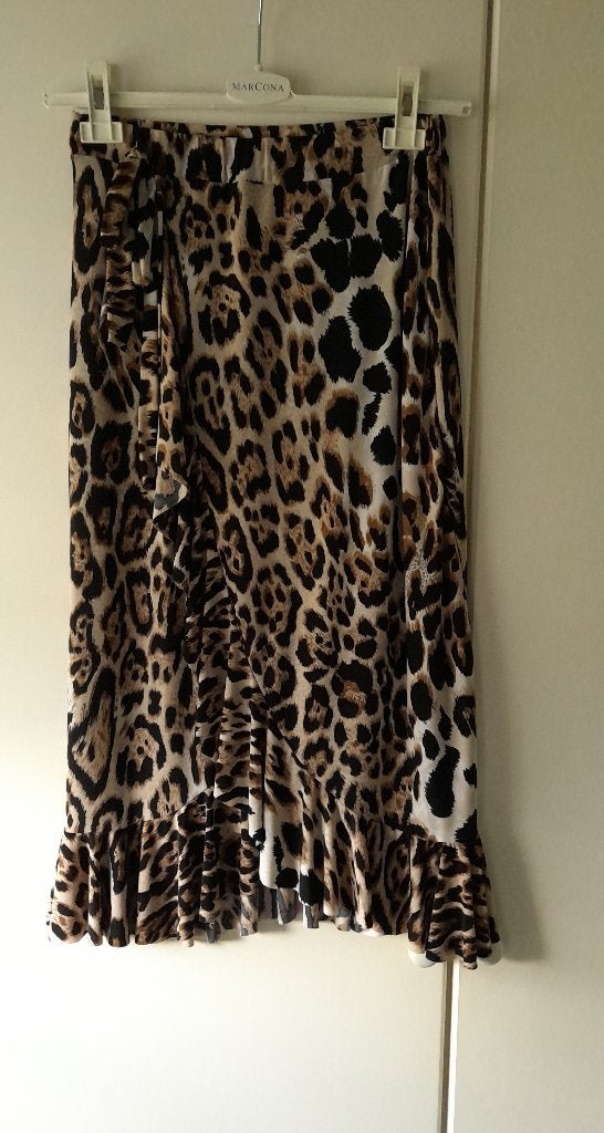 Panterprint rok., Kleding | Dames, Bruin, Ophalen of Verzenden, Zo goed als nieuw, Maat 36 (S)