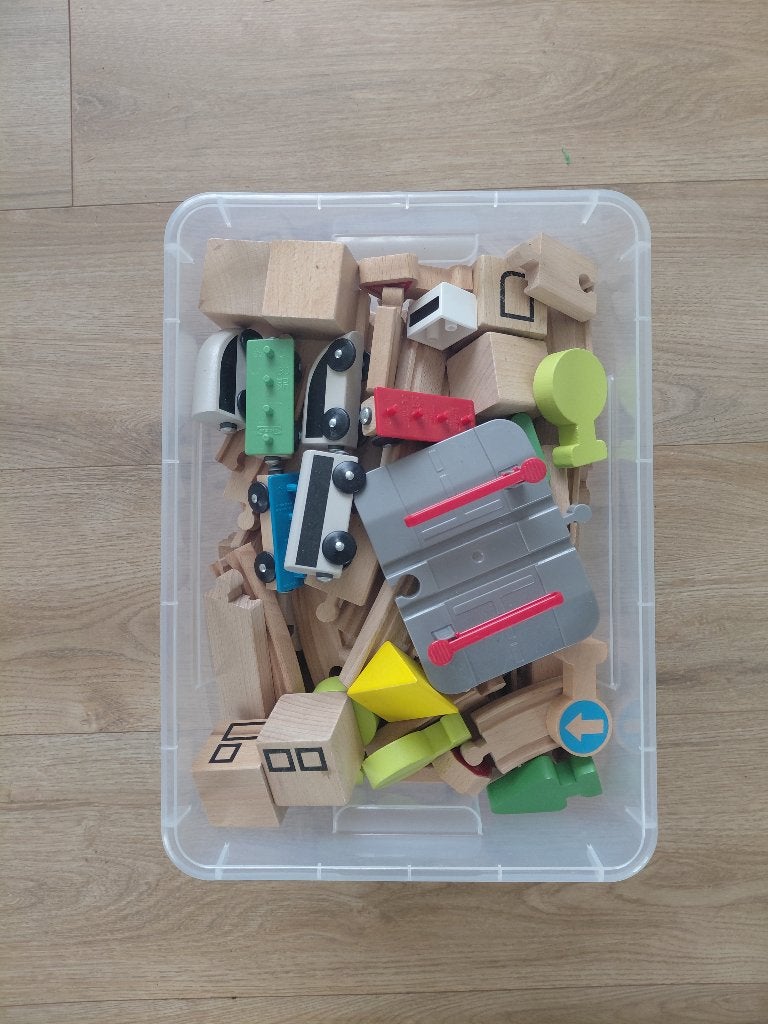 IKEA Houten Treinset met Elektrische Trein - ca. 150 Stuks, Ophalen, Zo goed als nieuw, Overige typen