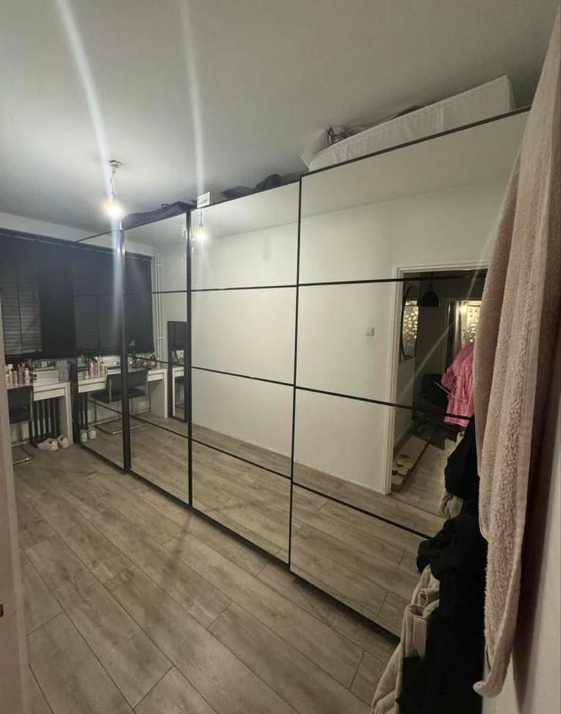 Kant en klare IKEA PAX kast met schuifdeuren, Doe-het-zelf en Verbouw, Glas en Ramen, Ophalen of Verzenden, Zo goed als nieuw