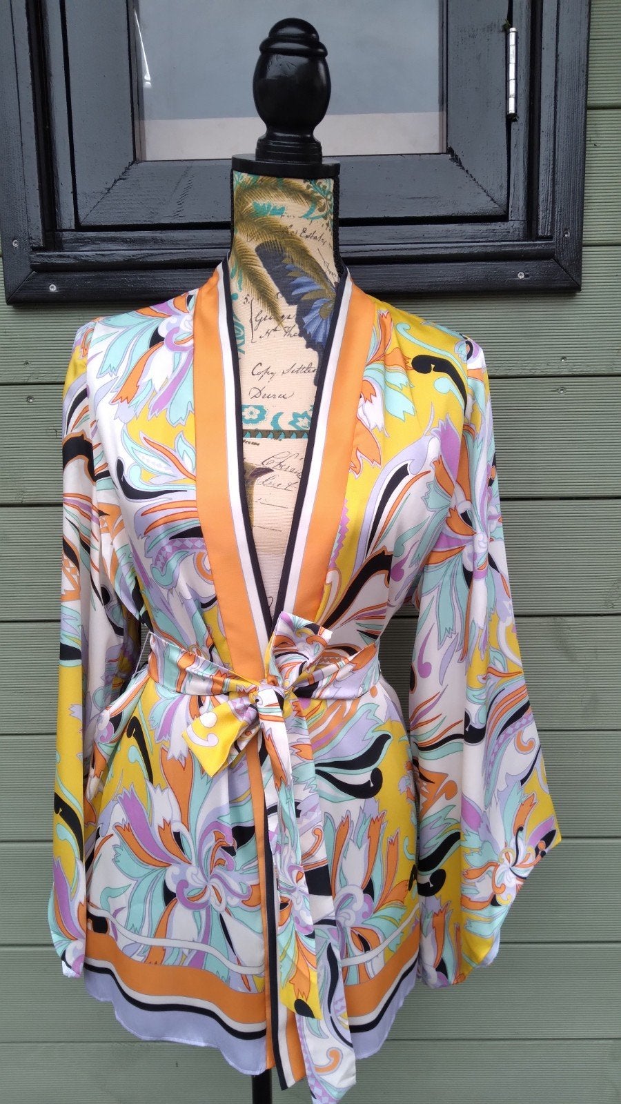 Zara kimono satijn met print M, Maat 38/40 (M), Zara, Nieuw, Jasje