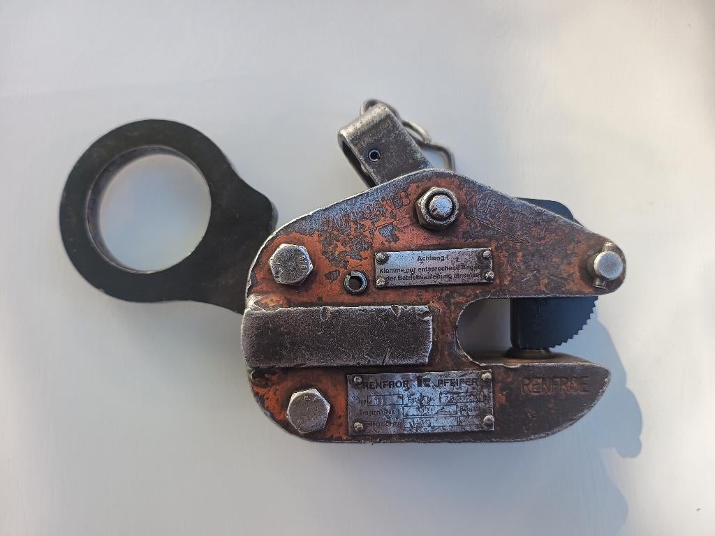Renfroe platenklem 1000kg, Ophalen of Verzenden, Gebruikt, Handmatig