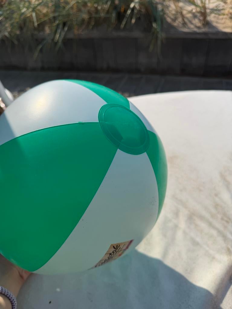 Opblaasbare strandbal - Groen/Wit met logo, Ophalen of Verzenden, Nieuw