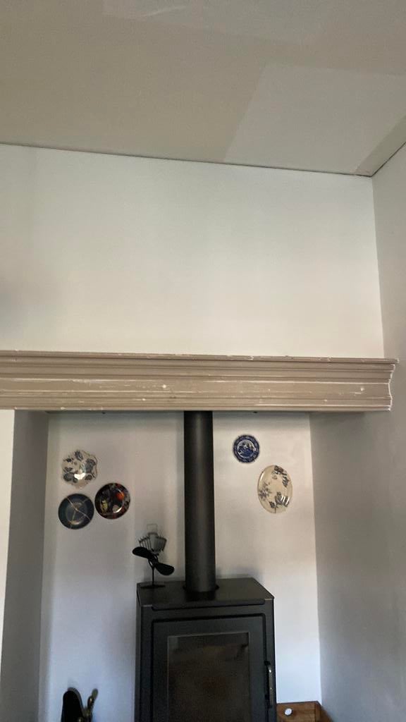 Decoratieve omlijsting sierlijst schouw schoorsteenmantel, Ophalen, Hout, Gebruikt, Beige