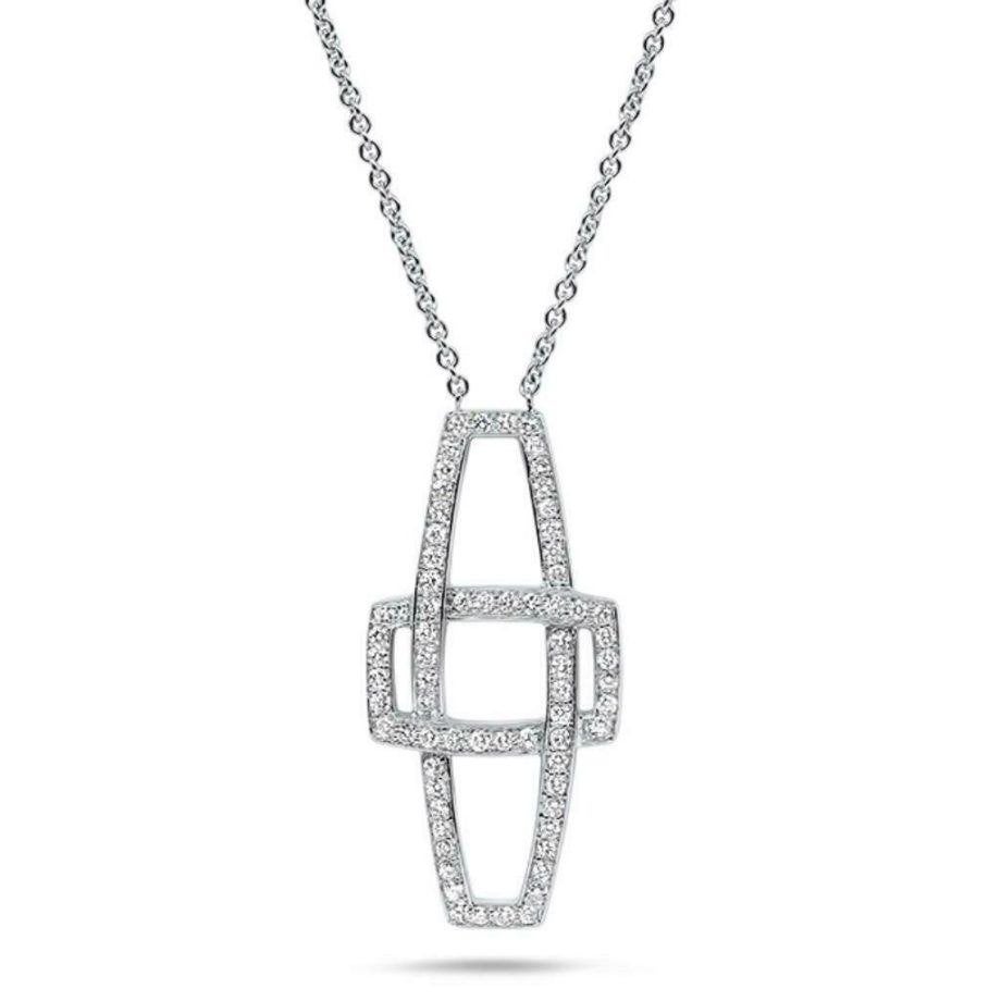 Prachtige Witgouden Ketting met Diamanten Hanger 18K, Ophalen of Verzenden, Zo goed als nieuw, Info@kleenedelmetalen.nl, Goud