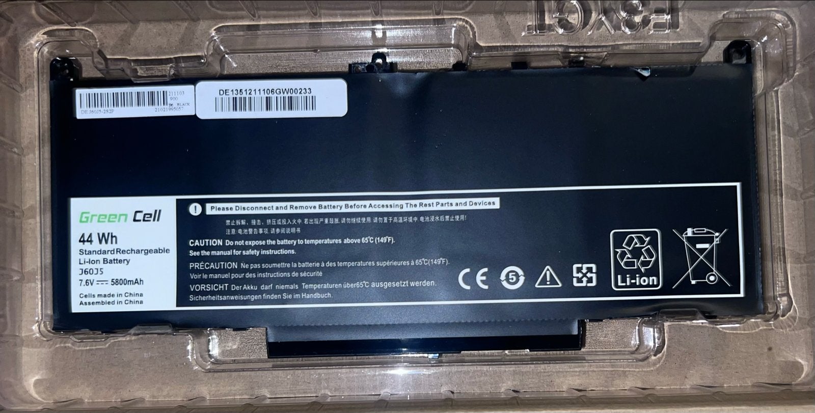 Green Cell J60J5 Laptop Accu voor Dell Latitude E7270 E7470, Verzenden, Nieuw