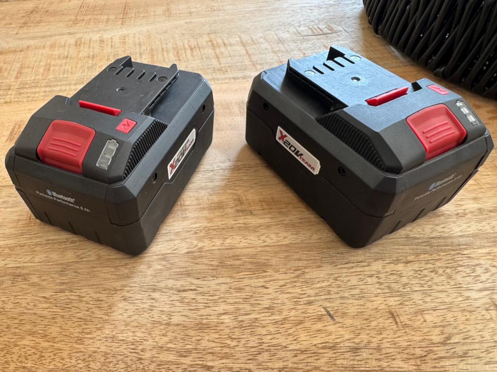 2x Parkside Performance 20V 8Ah Smart Accu | PAPS 208 A1, Ophalen, Zo goed als nieuw