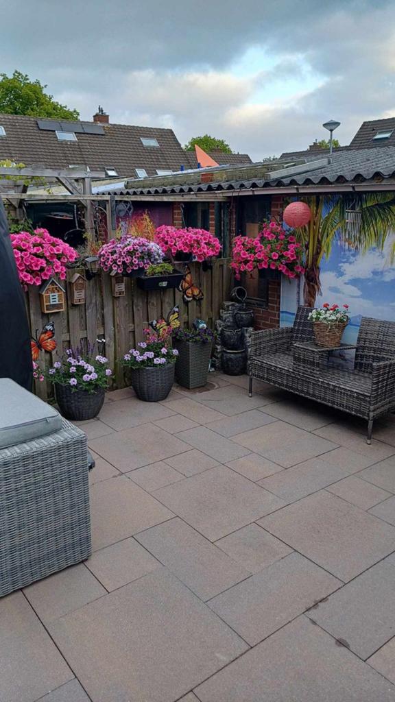 Tuintegels wild verband, Ophalen, Gebruikt, Beton, Terrastegels