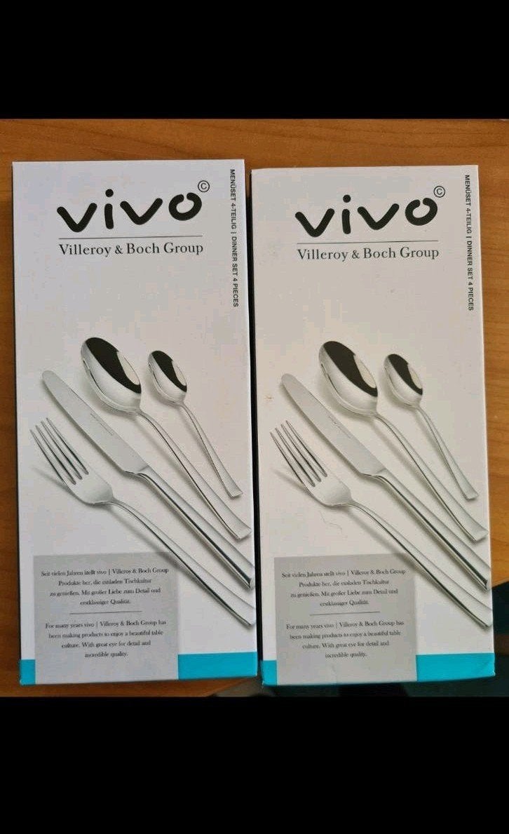 ah vivo villeroy en boch rvs bestek besteksets tafelbestek, Ophalen of Verzenden, Nieuw, Rvs of Chroom, Bestekset