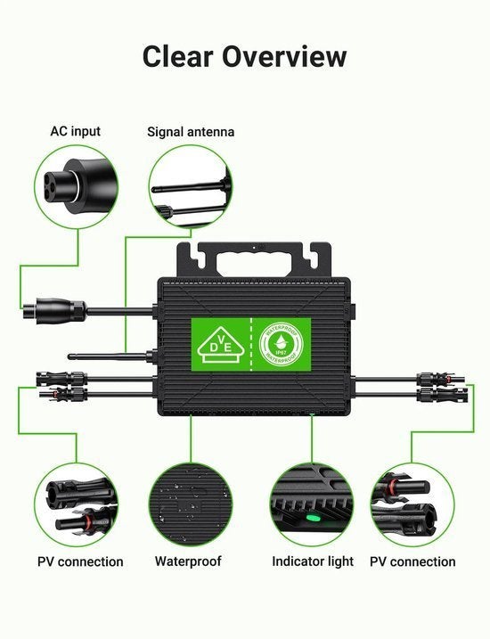800W Zonnestroom Omvormer – Solar Inverter – Solar Omvormer, Corvance B.V., Verzenden, Nieuw, Corvancebol@gmail.com