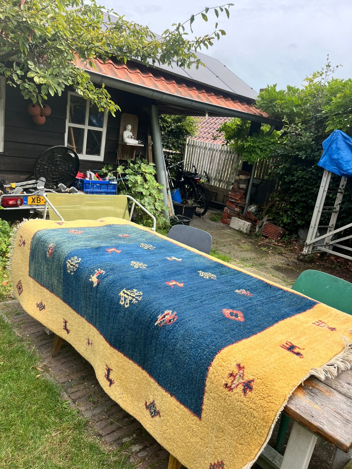 Vloerkleed gabbeh India, Huis en Inrichting, Ophalen, Gebruikt, 100 tot 150 cm, 200 cm of meer