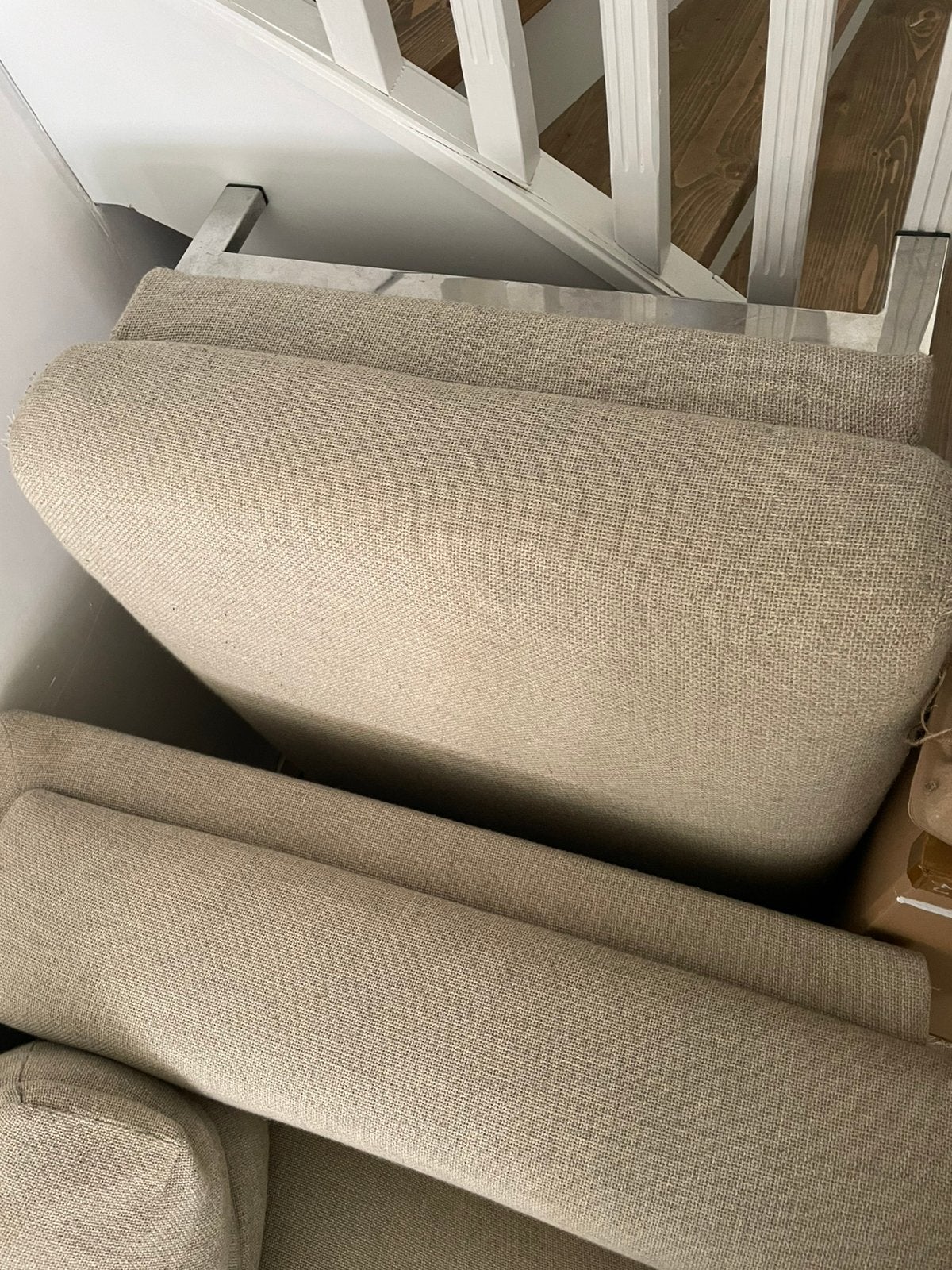Nockeby poef beige, Ophalen, Gebruikt, Rechthoekig, 75 tot 100 cm