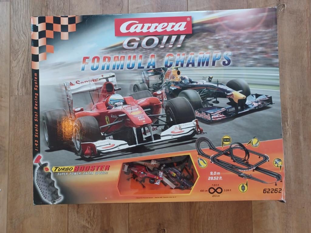 Carrera GO!!! 9 Meter lang. Formula Champs racebaan, Carrera, Ophalen of Verzenden, Elektrisch, Met looping