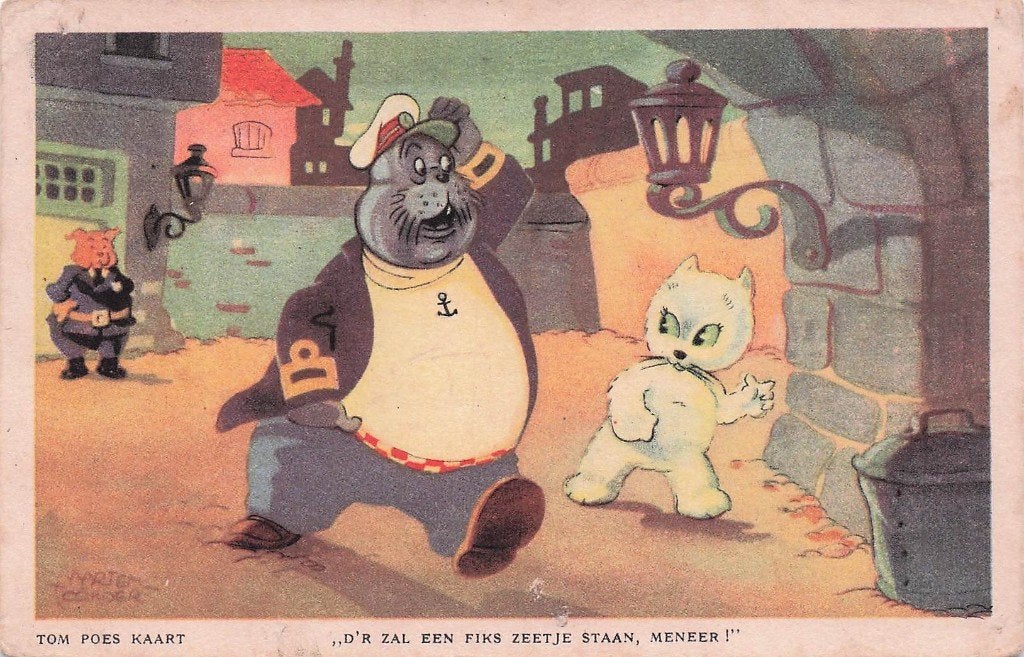 Marten Toonder - Tom Poes kaart (serie 4 no 19), Ophalen of Verzenden, 1940 tot 1960, Ongelopen, Overige thema's