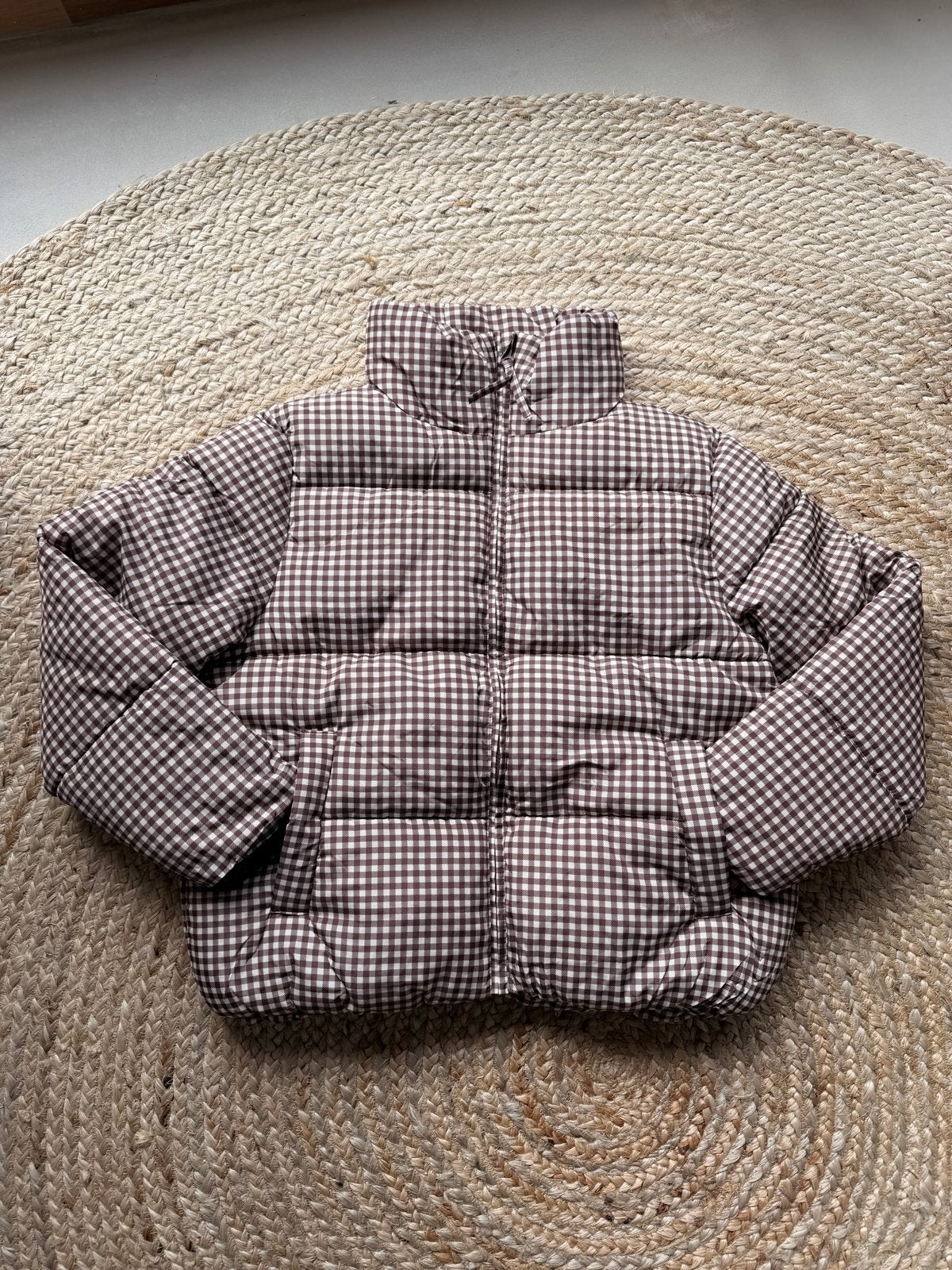 Vaste prijs: Viral Zeeman puffer - Bruin/Wit Geruit - Maat M, Ophalen of Verzenden, Nieuw, Maat 38/40 (M), Bruin