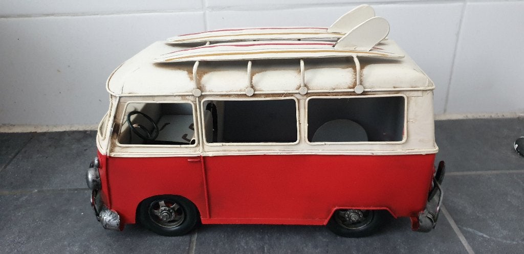zeer grote metaal metalen bus vw volkswagen rood look retro, Ophalen of Verzenden, Nieuw