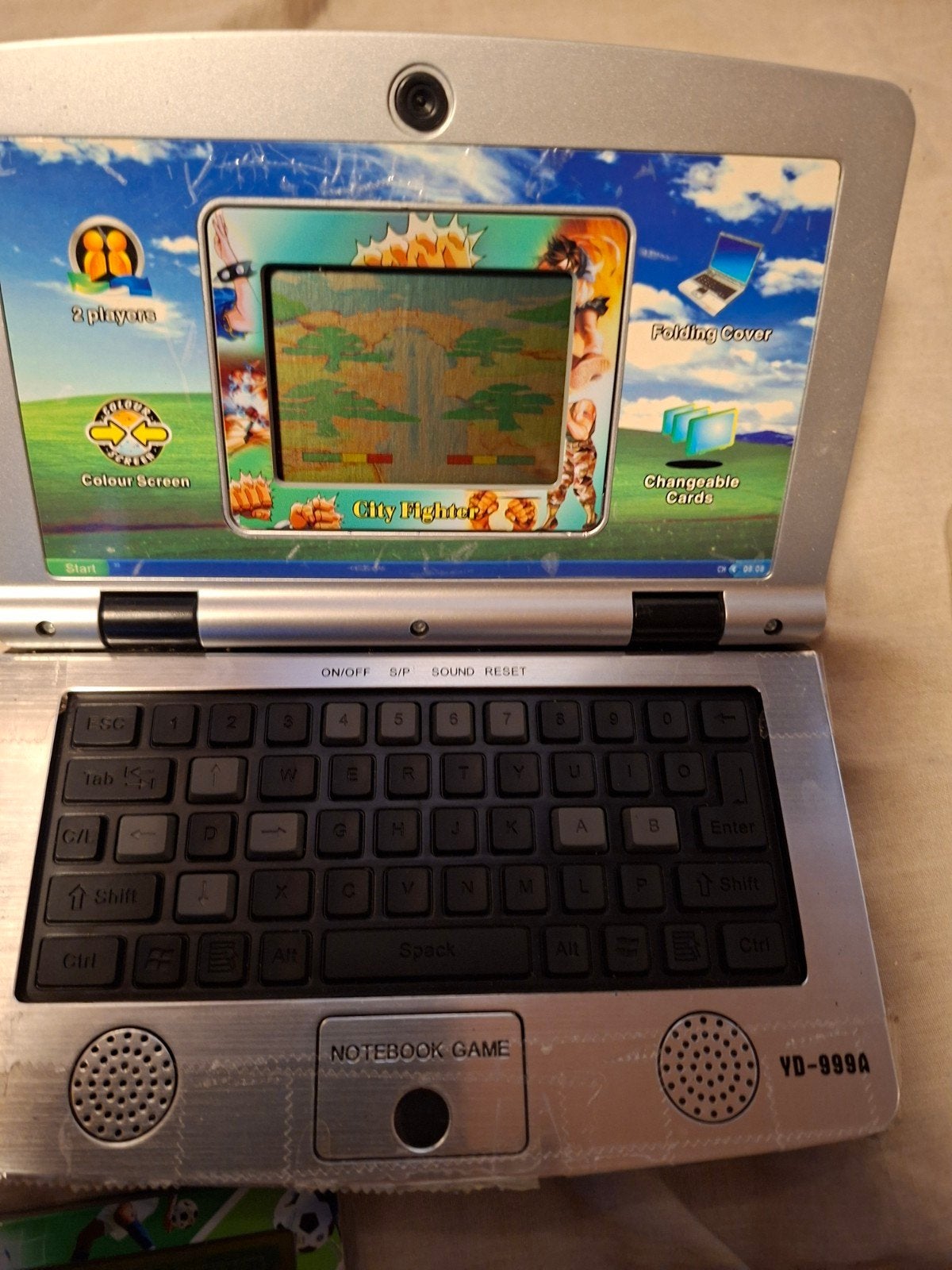 Vintage Draagbare Laptop Game console met Verwisselbare Spel, Ophalen of Verzenden, Gebruikt