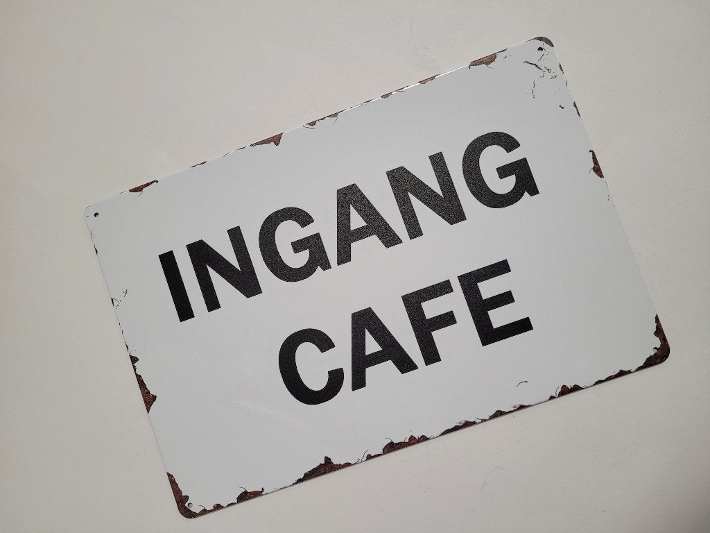 Ingang Cafe reclamebord van metaal wandbord decoratie deco, Info@deconoord.nl, Deco Noord, Nieuw, Ophalen of Verzenden