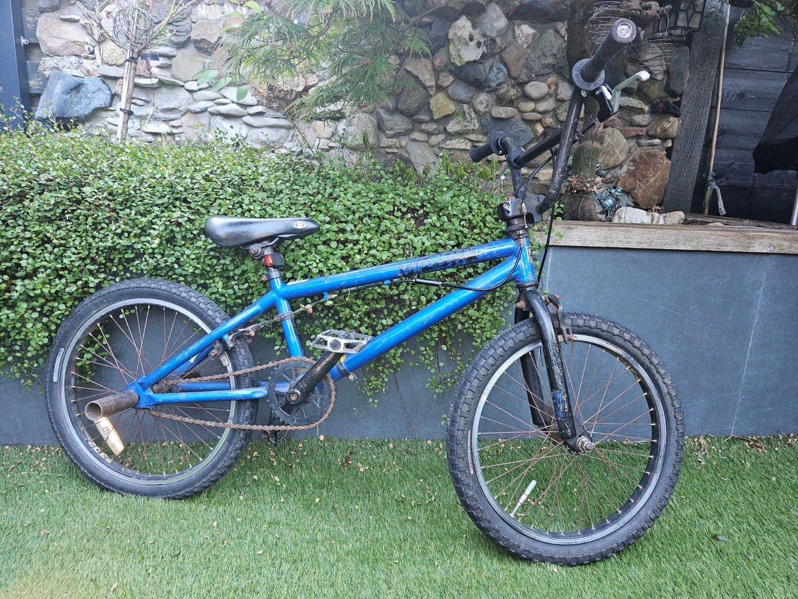Blauwe BMX-fiets - Gebruikt, voor avontuurlijke ritten, Ophalen, Gebruikt, Staal, 20 tot 24 inch