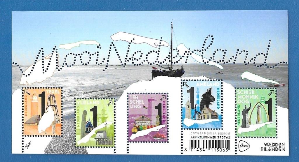 NVPH 3742 Verzamelvel Waddeneilanden - 2019, Postzegels en Munten, Verzenden, Na 1940, Postfris