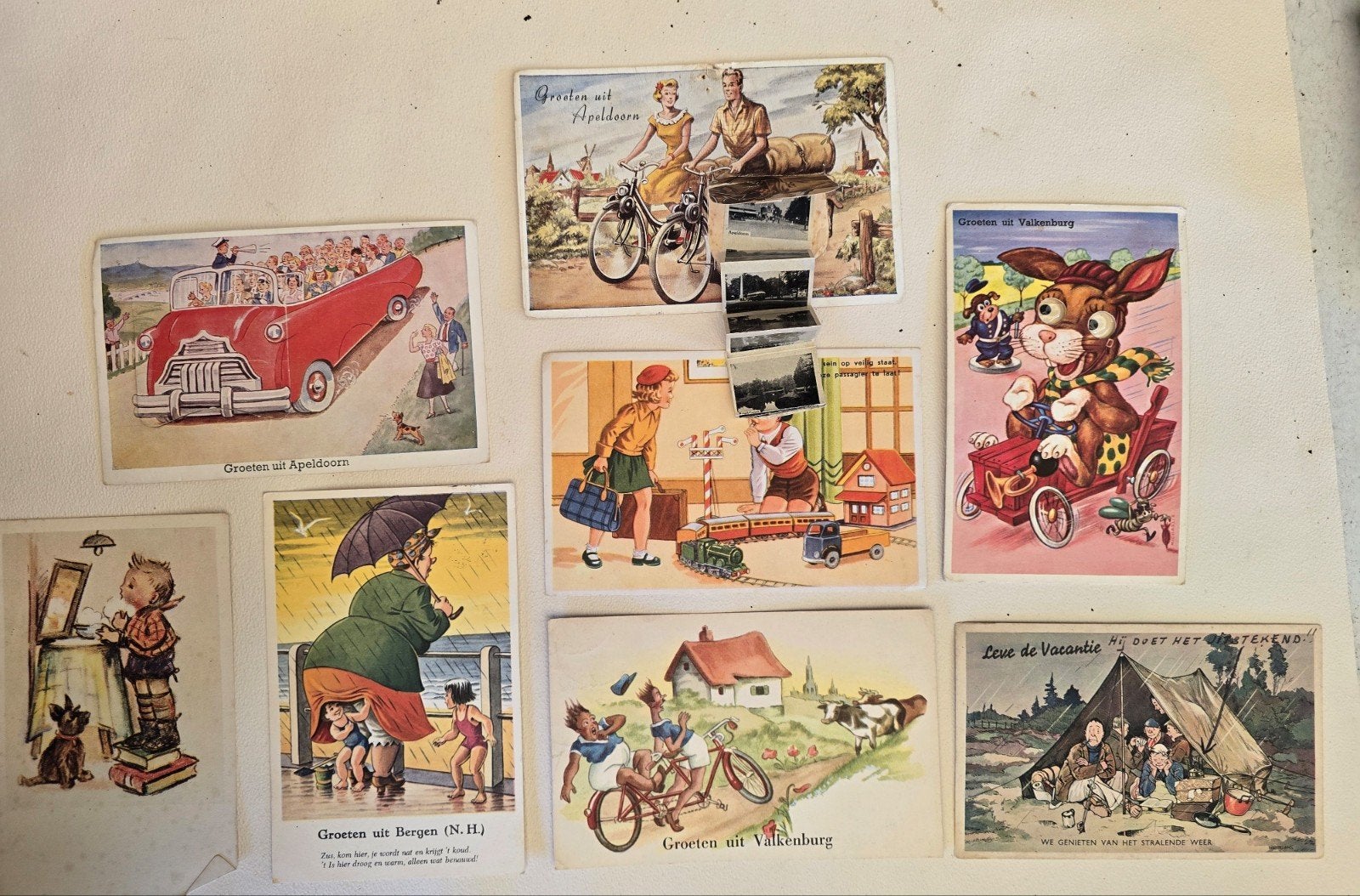 Collectie van 8 Vintage Ansichtkaarten - Diverse Thema's, Verzenden, 1940 tot 1960, Gelopen, Kinderen