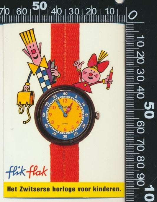 Sticker: Flik Flak - Het Zwitserse horloge voor kinderen (1), Verzenden, Zo goed als nieuw, Bedrijf of Vereniging